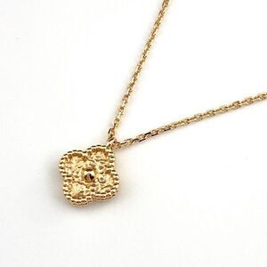 Van Cleef & Arpels Sweet Alhambra Necklace PG Pink Gold Pendant Necklace 750